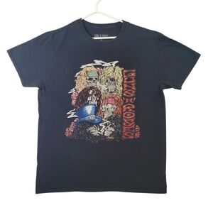 Guns N Roses Band Graphic T-Shirt Large Black Skulls Rock Tee 2017 Authentic